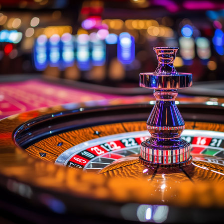 Casino roulette wheel in casino. Roulette wins the jackpotの素材
