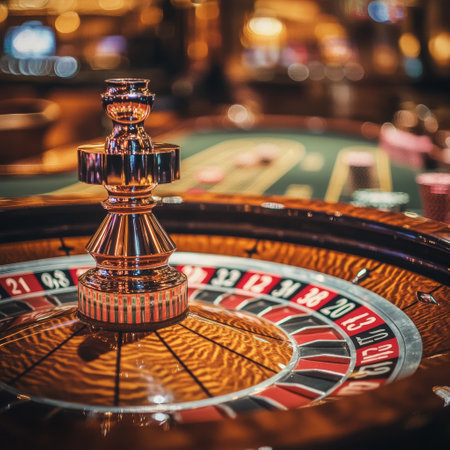 Casino roulette wheel in casino. Roulette wheel in casinoの素材