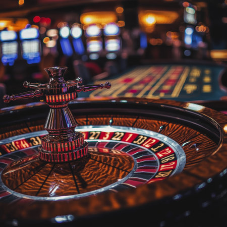 Casino roulette wheel in casino. Casino roulette wheel.の素材
