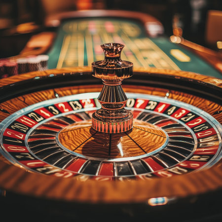 Casino roulette wheel. Roulette table in casino. Casino conceptの素材