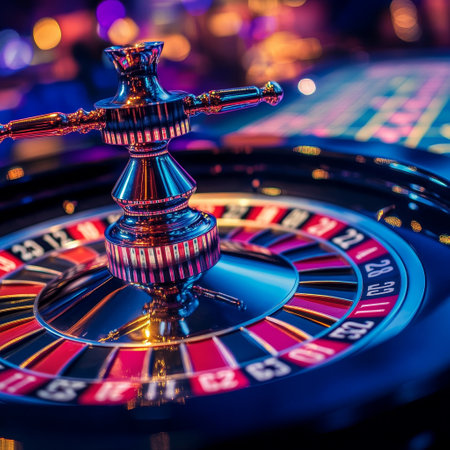 Roulette wheel in casino. Roulette wheel in casino. Casino roulette wheel in casinoの素材