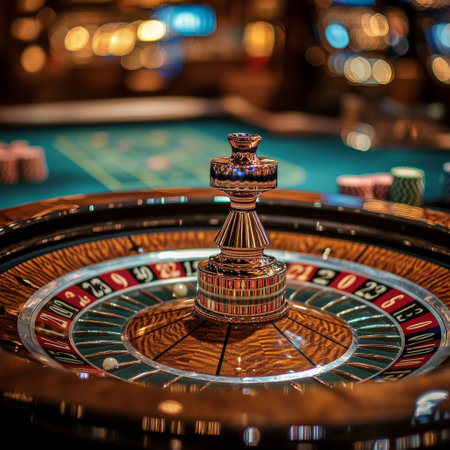 Roulette wheel in casino. Casino roulette wheel in casinoの素材