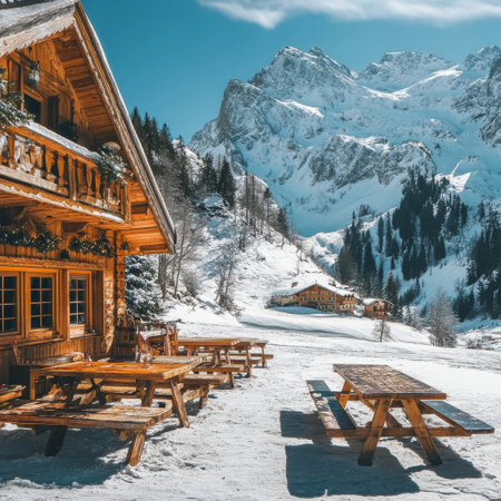 Winter in the swiss alps (Braunwald, Glarus, Switzerland)の素材