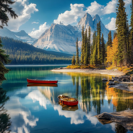 Lake Louise in Banff National Park, Alberta, Canada. The concept of active, ecological and photo tourismの素材