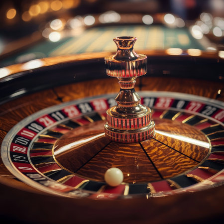 Casino roulette wheel in casino. Roulette wheel in casino.の素材