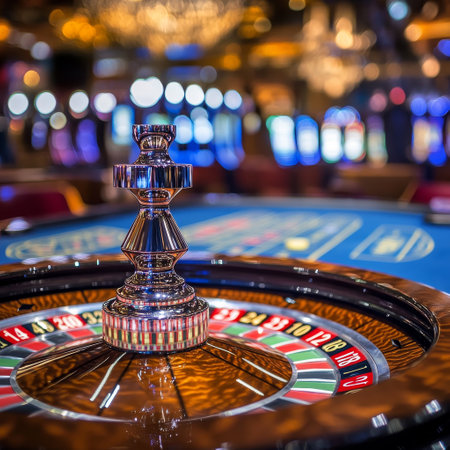 Casino roulette wheel in casino. Roulette wheel in casinoの素材