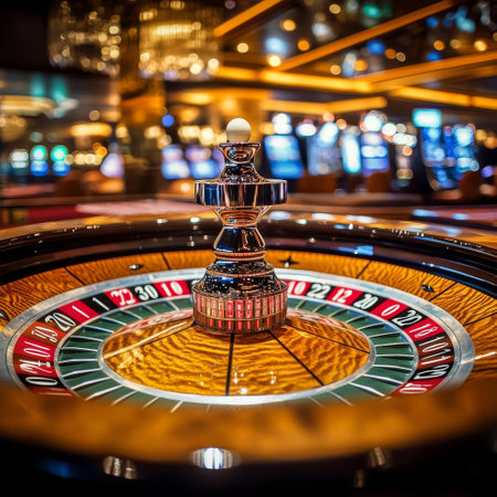 Casino roulette wheel in casino, Roulette wheel in casino.の素材