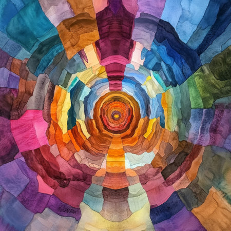 abstract background with multicolored circles, watercolors.の素材