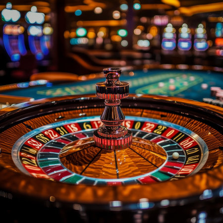 Roulette table in casino. Roulette wheel in casino.の素材