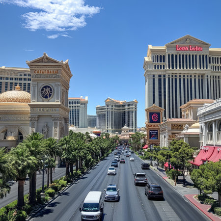 Bellagio Hotel and Casino in Las Vegas, Nevada. Bellagio is a luxury resort and casino located on the Las Vegas Strip.の素材