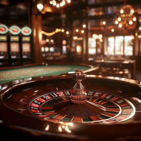 Casino roulette wheel in casino. Roulette is a classic roulette.の素材