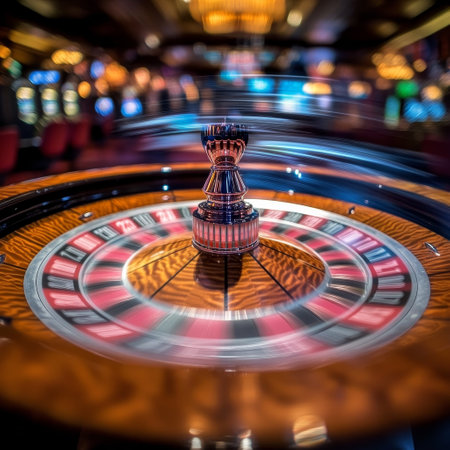 Roulette wheel in casino. Casino roulette wheel in casinoの素材
