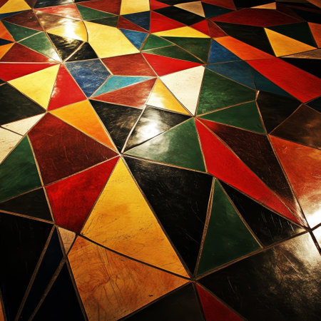 abstract background of colored mosaic tiles on the wall of the mosqueの素材