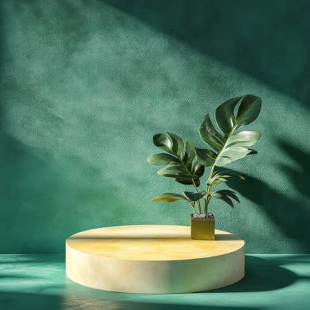 3d render of podium for product presentation. Minimalistic composition.の素材