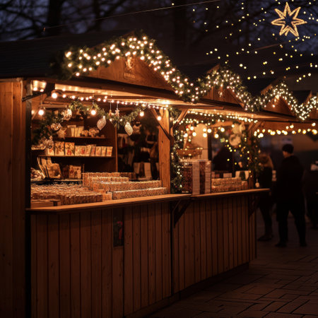 Christmas market in Vilnius, Lithuania. Traditional Christmas fair in Vilnius.の素材