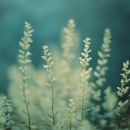 Vintage grass flower in soft color and blur style for background - Vintage Filterの素材