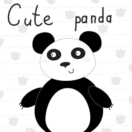 cute little panda vector illustration. furry artのイラスト素材