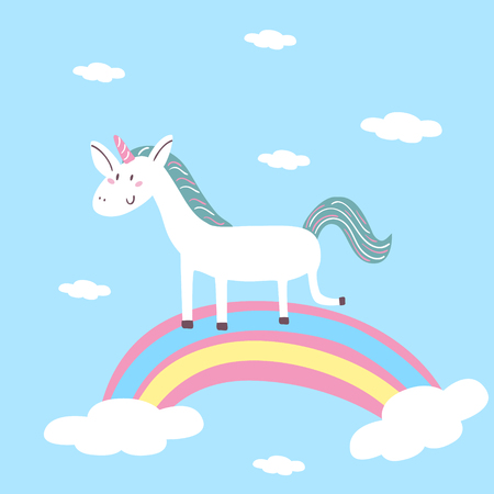 Cute card with unicornのイラスト素材