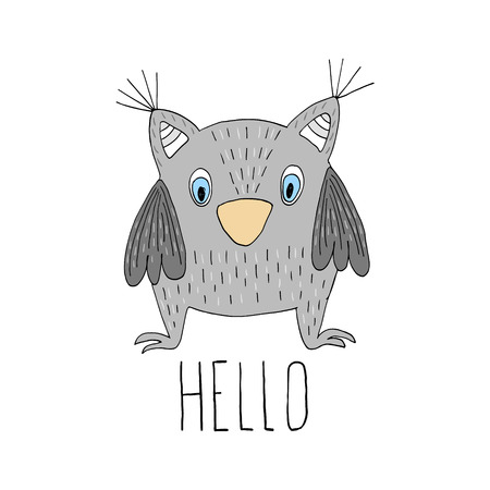 Hand drawn owlのイラスト素材