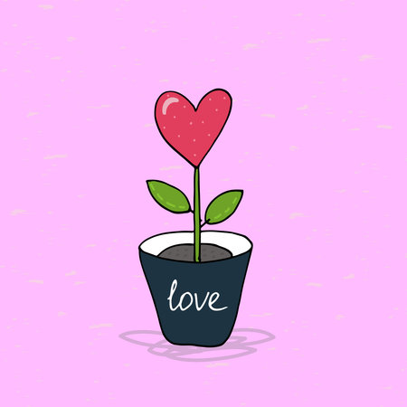 Cute hand drawn Valentine's day card. vector printのイラスト素材