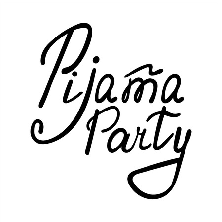 Cute print with lettering. Pijama Partyt - Vector illustrationのイラスト素材