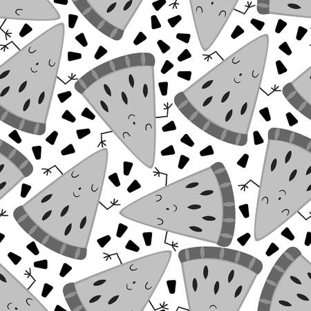 seamless cute melon fruit pattern vector illustration.のイラスト素材