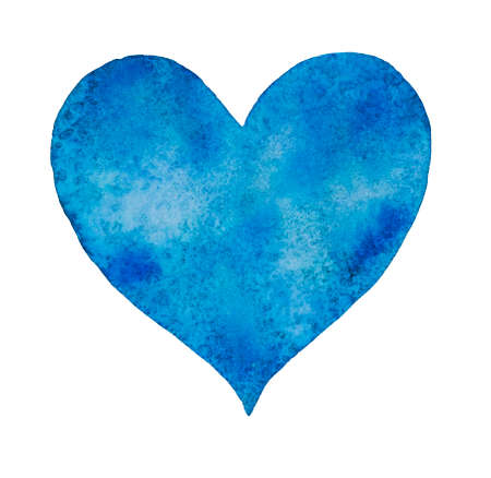 watercolor blue heartの写真素材