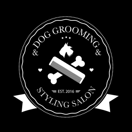 Emblem for dog hair salonのイラスト素材