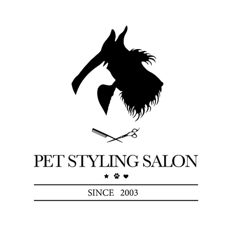 Logo for pet hair salon, styling and grooming shop, pet store for dogs and cats. Vector illustrationのイラスト素材