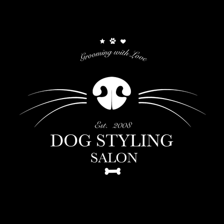 Logo for dog hair salon, dog styling and grooming shop, store for pets. Vector illustrationのイラスト素材