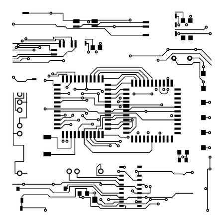 abstract vector background with high tech circuit board Vector Illustrationのイラスト素材