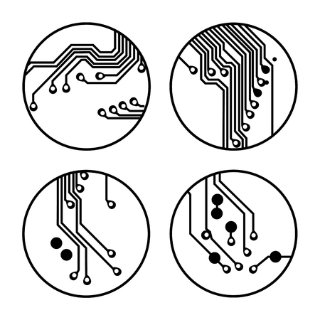 Set of circuit board icons Vector Illustrationのイラスト素材