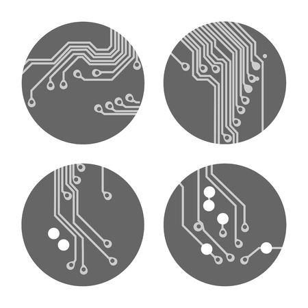 Set of circuit board icons Vector Illustrationのイラスト素材