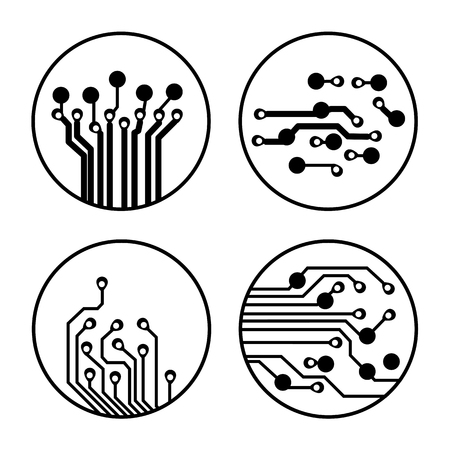Set of circuit board icons Vector Illustrationのイラスト素材