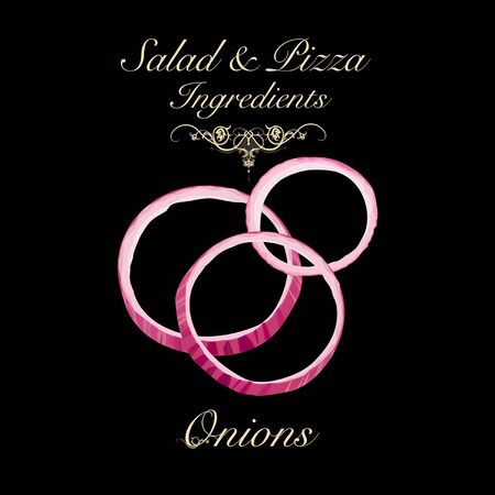Salad and pizza ingredients - sliced red onions. Vector Illustrationのイラスト素材