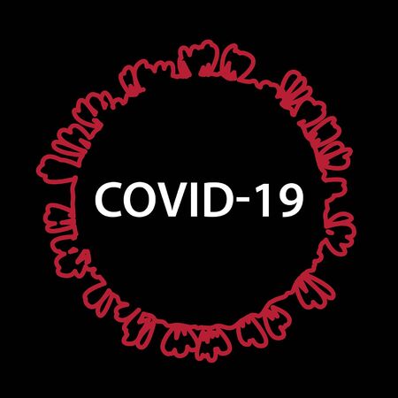 COVID-19 coronavirus icon. Symbol of contageous virus 2019-nCoV. Vector Illustrationのイラスト素材