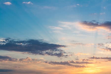 Sky. Blue sky. Sunset.の写真素材