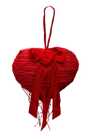 Red heart. Valentines Day concept. Isolated, white background.の写真素材