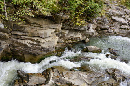 Carpathian Mountains, Yaremche, Ivano-Frankivska oblast, Ukraine. Mountain river.の写真素材
