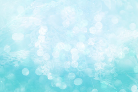 Brilliant turquoise background with sparkles. Abstract shiny, glitter bokeh background.