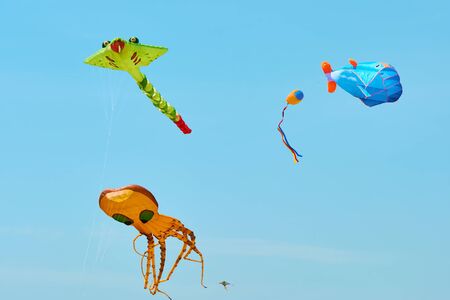 Trykhaty, Mykolaiv region, Ukraine - May, 18, 2019: Kitefest, Tryhutty International Kite Festival 2019 in the village Trykhaty, Ukraine. Annual kitefest.のeditorial素材
