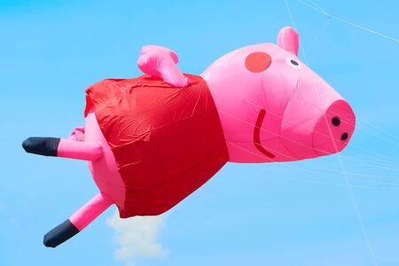 Trykhaty, Mykolaiv region, Ukraine - May, 18, 2019: Kitefest, Tryhutty International Kite Festival 2019 in the village Trykhaty, Ukraine. Annual kitefest.のeditorial素材