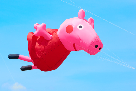 Kite is aircraft lifted by wind power. Kite festival.のeditorial素材