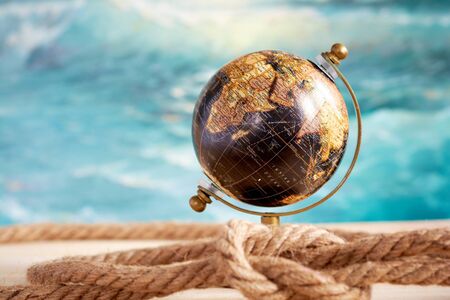 Planet earth globe, map of the earth's surface, Europe, Africa and Asia. Continents and oceans.の写真素材