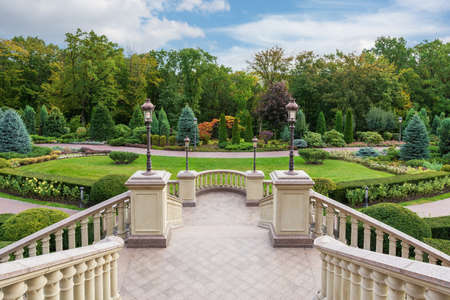 Mezhyhirya National Park, Novi Petrivtsi, Kyiv region, Ukraine - October, 16, 2020: Museum of Corruption. The large natural complex Mezhyhirya Residence with a beautiful garden, a cascade of lakes.のeditorial素材