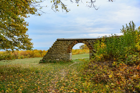 Fragment of the fortress wall. Pidhirtsi Castle is a residential castle-fortress located in the village of Pidhirtsi in Lviv region, Ukraine. Palace with bastion fortifications.のeditorial素材