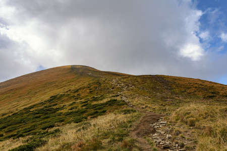 Trail to Mount Hoverla. Carpathian Mountains in Ukraine.の写真素材