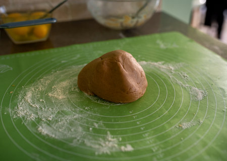 ginger cookie dough on the tableの写真素材