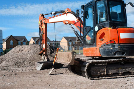 An ordinary new housing  and  builders are finishing workの写真素材