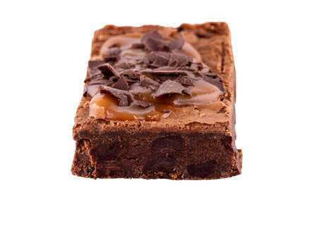 chocolate cake isolated on whiteの写真素材